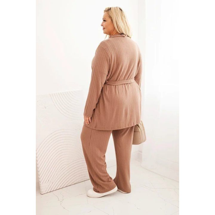 Moteriškas Plus Size 3 dalių komplektas, kapučino spalvos