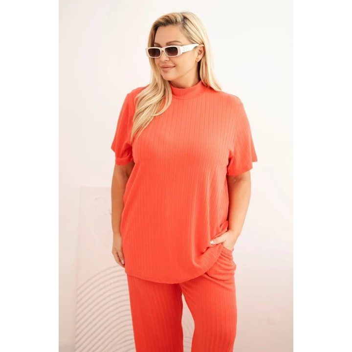 Moteriškas Plus Size 3 dalių komplektas, avietinės spalvos