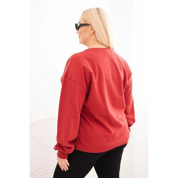 Moteriškas Plus Size džemperis, raudonos spalvos
