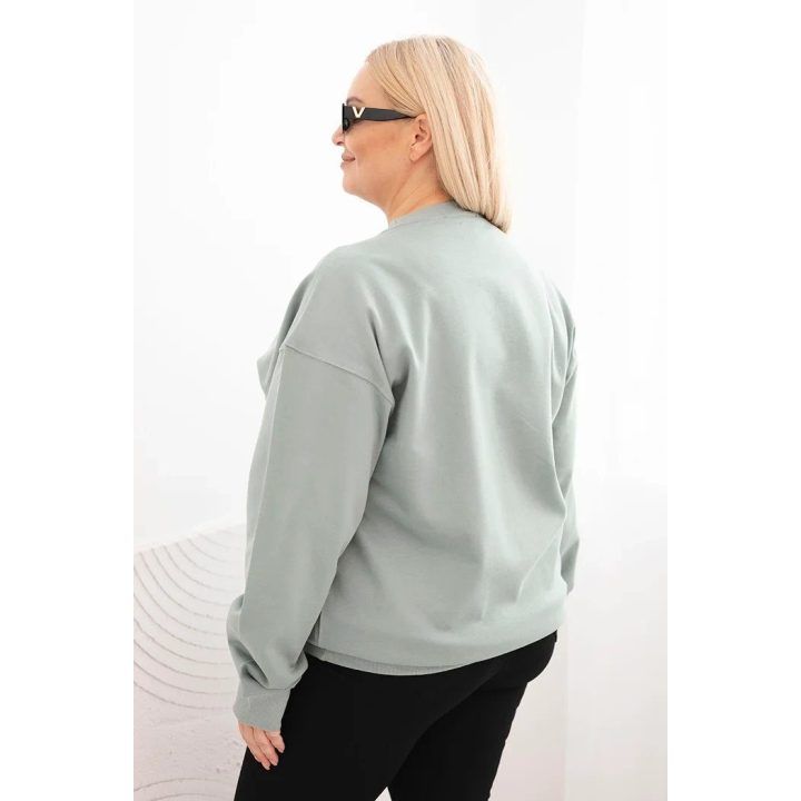 Moteriškas Plus Size džemperis, mėtų spalvos