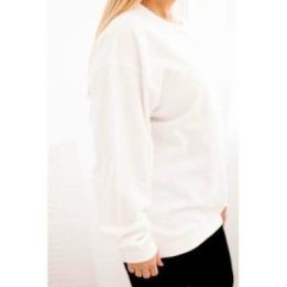 Moteriška Plus Size balta medvilninė palaidinė