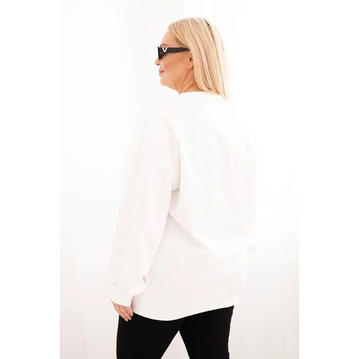 Moteriška Plus Size balta medvilninė palaidinė