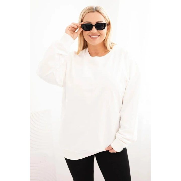 Moteriška Plus Size balta medvilninė palaidinė