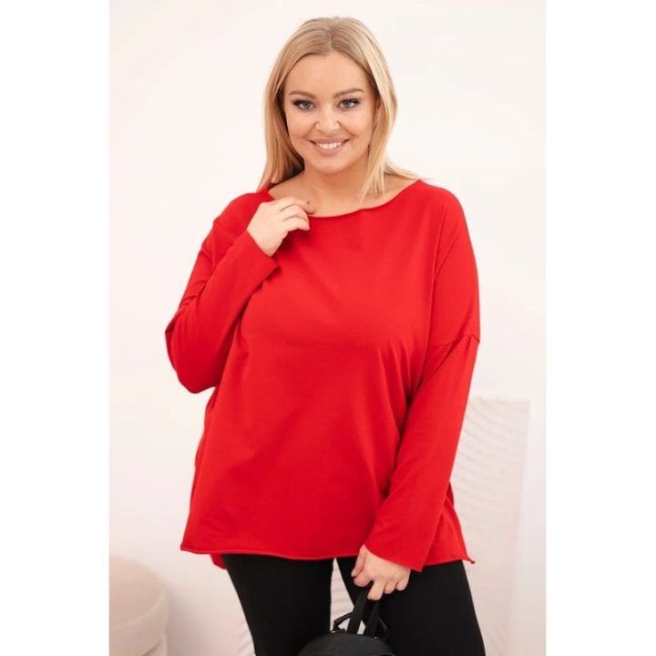 Moteriška Plus Size raudona palaidinė ilgomis rankovėmis