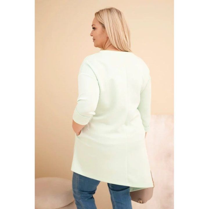 Moteriška Plus Size suknelė su viskoze, mėtų spalvos