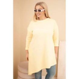 Moteriška Plus Size viskozinė suknelė geltonos spalvos
