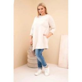 Moteriška Plus Size suknelė, smėlio spalvos