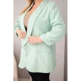 Moteriškas Plus Size švarkas, mėtų spalvos