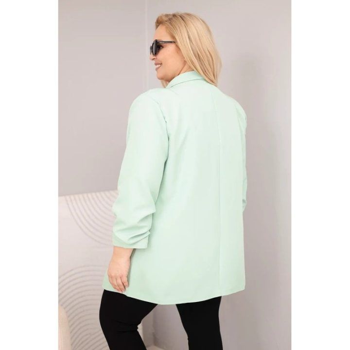Moteriškas Plus Size švarkas, mėtų spalvos