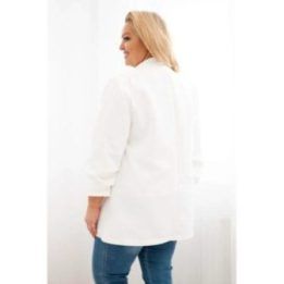 Moteriškas Plus Size švarkas, ekru spalvos