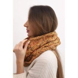 Moteriška žieminė kaklo mova KN25, garstyčių spalvos