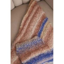 Moteriškas vilnonis šalikas su spalvotomis juostomis KN19, pudrinės rožinės spalvos