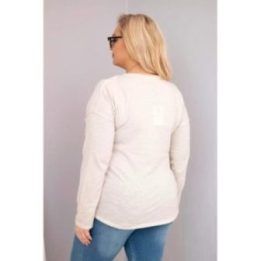 Moteriška Plus Size palaidinė „Love You More“, smėlio spalvos