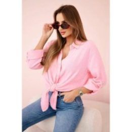 Moteriška oversize muslino palaidinė, rožinės spalvos