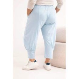 Moteriškos Plus Size kelnės su nuleistu tarpkoju, mėlynos spalvos