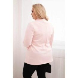 Moteriškas Plus Size švarkas su viskoze, rožinės spalvos