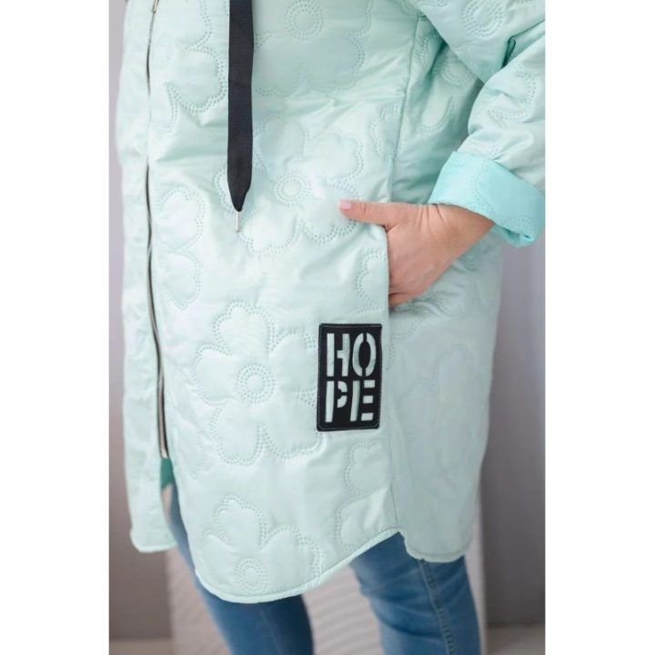 Moteriška Plus Size striukė su gobtuvu ir HOPE užrašu, neoninės rožinės spalvos