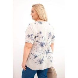 Moteriška Plus Size medvilninė palaidinė su kišene, smėlio spalvos