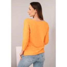 Moteriška palaidinė su valtine iškirpte, oranžinė