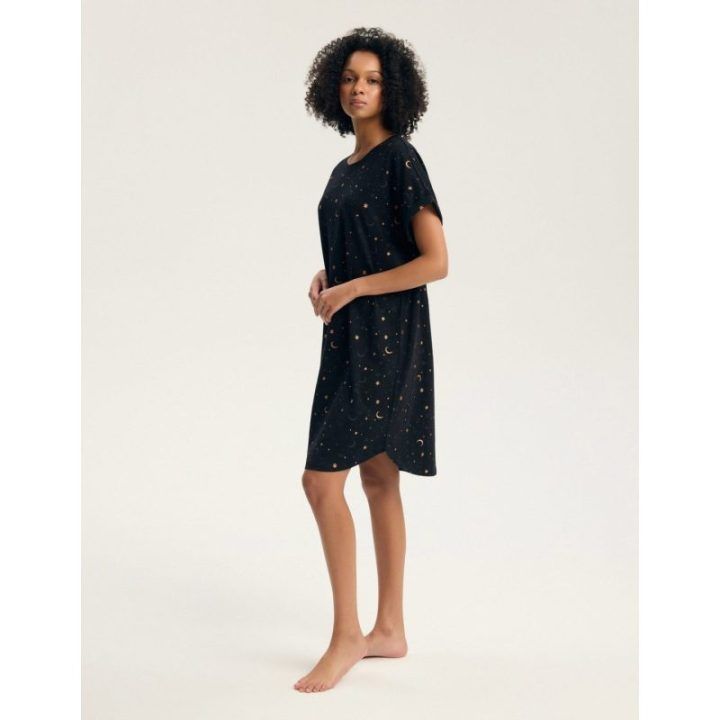 Moteriški naktiniai marškiniai Gilly juodi