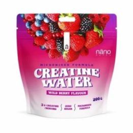 Kreatino monohidrato milteliai Nano Supps Creatine Water 200 g, laukinių uogų skonio