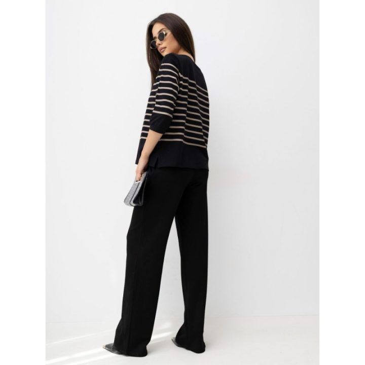 Juoda dryžuota palaidinė oversize