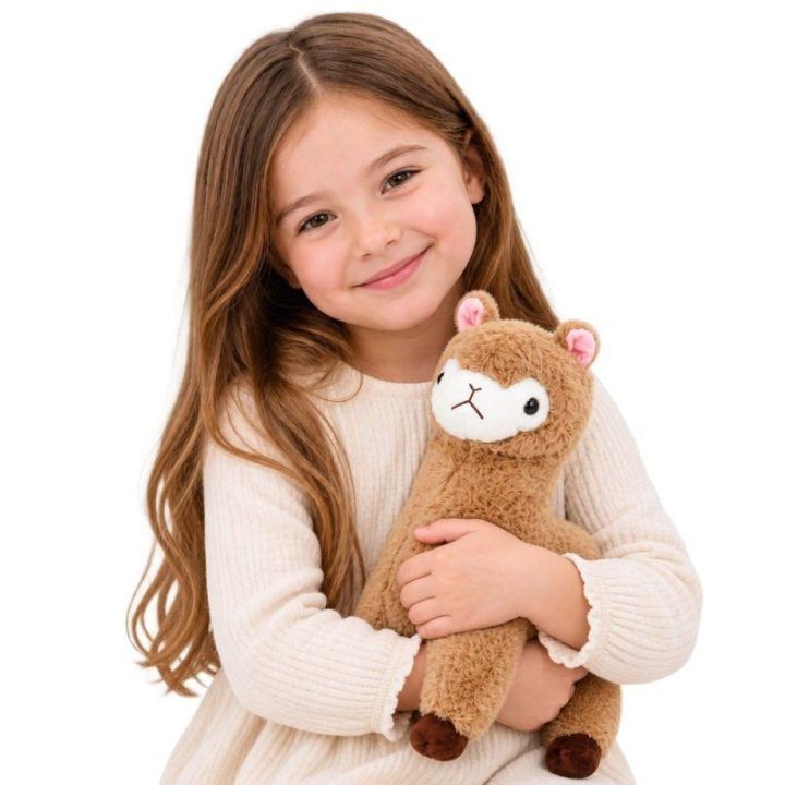 Pliušinis alpakos žaislas, smėlinis, 28 cm