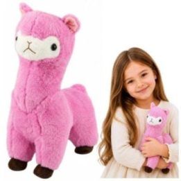 Rožinė pliušinė alpaka lamos formos žaislas, 28 cm