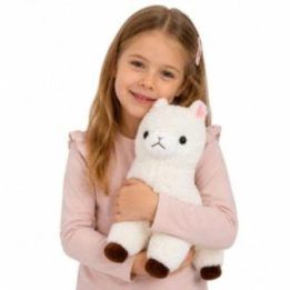Baltas pliušinis alpakos žaislas 38 cm