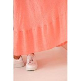 Moteriška Plus Size suknelė su trumpomis rankovėmis ir raukiniais, rožinės spalvos