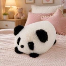 Minkštas pliušinis pandos žaislas juodai baltas, 16 cm