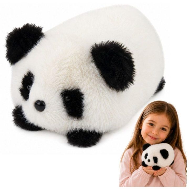 Minkštas pliušinis pandos žaislas juodai baltas, 16 cm
