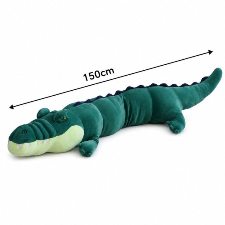 Didelis žalias pliušinis krokodilas, 150 cm