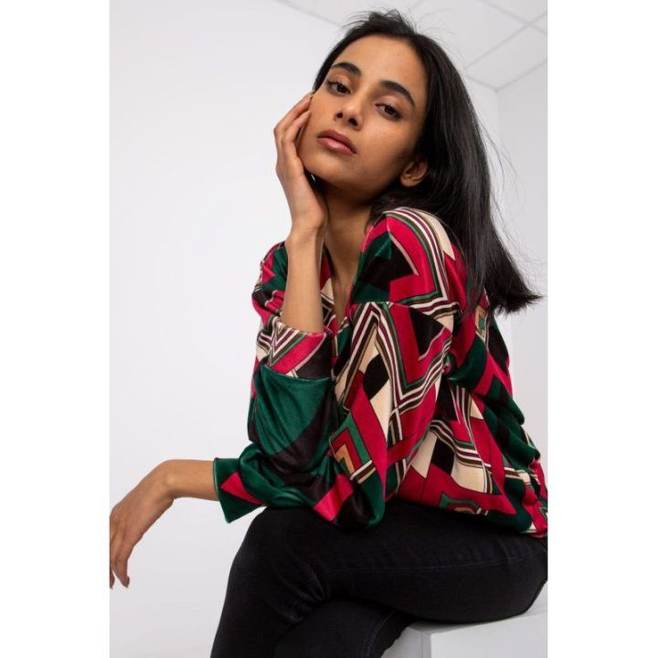 Daugiaspalvė velūrinė palaidinė Italy Moda
