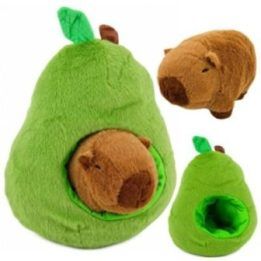 Žalias pliušinis avokadas su kapibara 2 viename, 25 cm