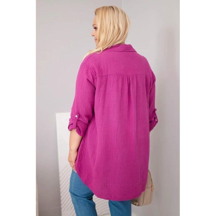 Moteriška Plus Size muilinė palaidinė, violetinės spalvos