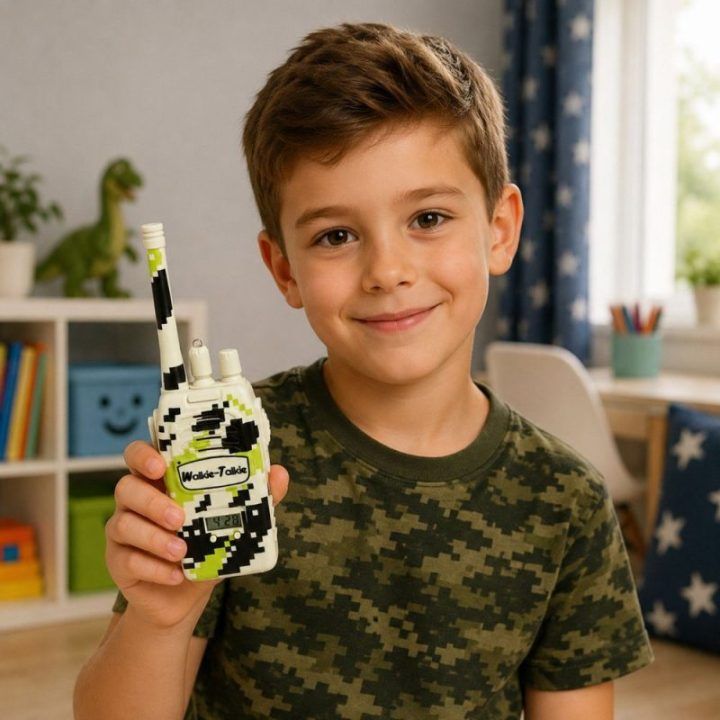Kariniai vaikiški racijos walkie-talkie USB, 2 vnt