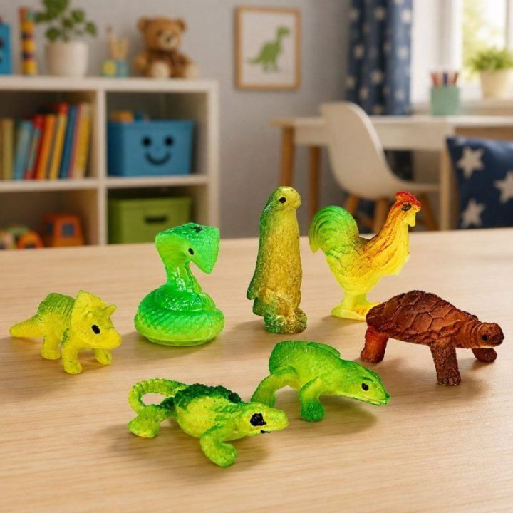 Kiaušinis su besivystančiu dinozauru vandenyje, baltas, 6,5 cm