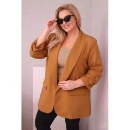 Moteriškas Plus Size švarkas, kapučino spalvos