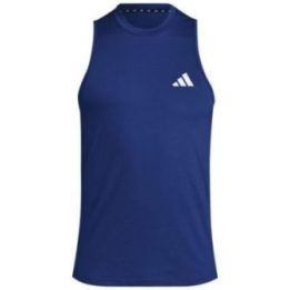 Vyriški adidas treniruočių marškinėliai be rankovių, tamsiai mėlyni