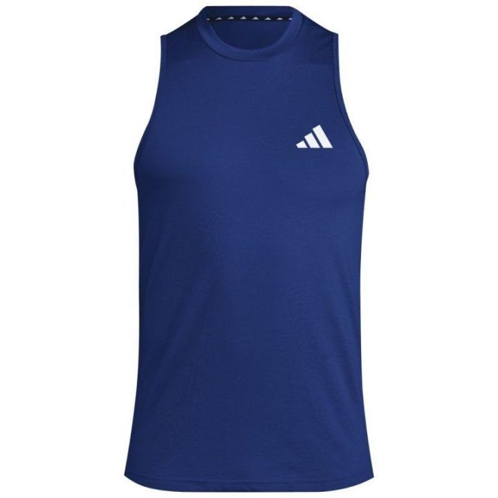 Vyriški adidas treniruočių marškinėliai be rankovių, tamsiai mėlyni