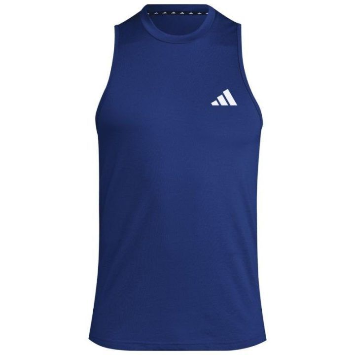 Vyriški adidas treniruočių marškinėliai be rankovių, tamsiai mėlyni