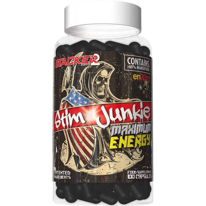 Treniruočių booster kapsulės Stacker2 Stim Junkie 100 kapsulių