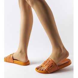Oranžinės guminės šlepetės iš Moiariello