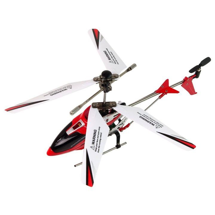 Raudonas nuotoliniu būdu valdomas sraigtasparnis SYMA S107H 2,4 GHz