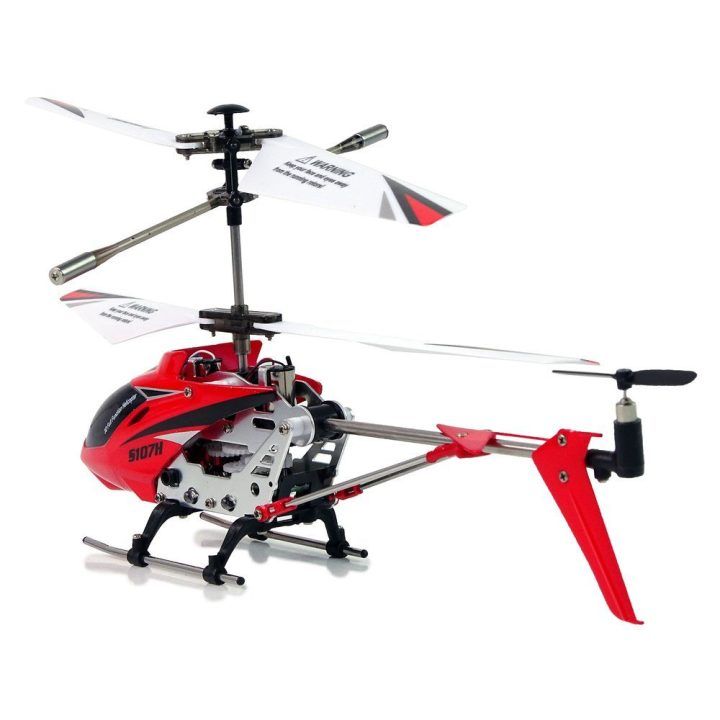 Raudonas nuotoliniu būdu valdomas sraigtasparnis SYMA S107H 2,4 GHz