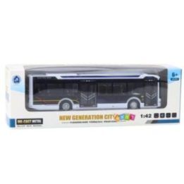 Žaislinis miesto autobusas su šviesomis ir garsais, 1:42, baltas