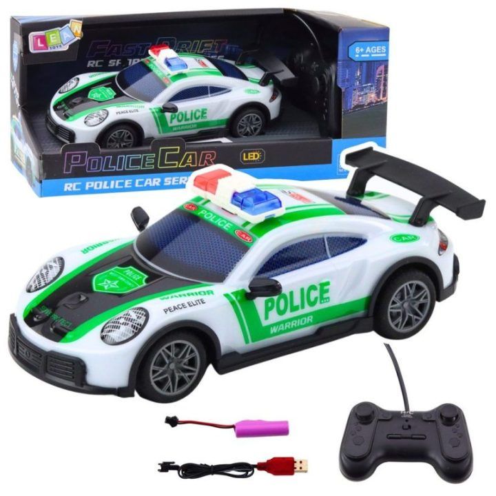 Nuotolinio valdymo pultas RC drift policijos automobiliui 1:22