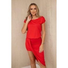 Raudona asimetriška suknelė Kesi