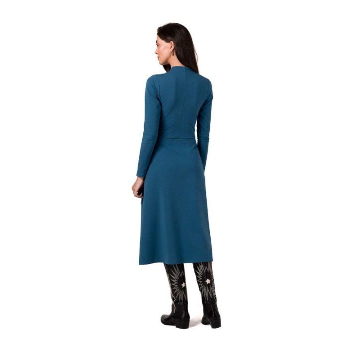 Mėlyna suknelė su kišenėmis BeWear